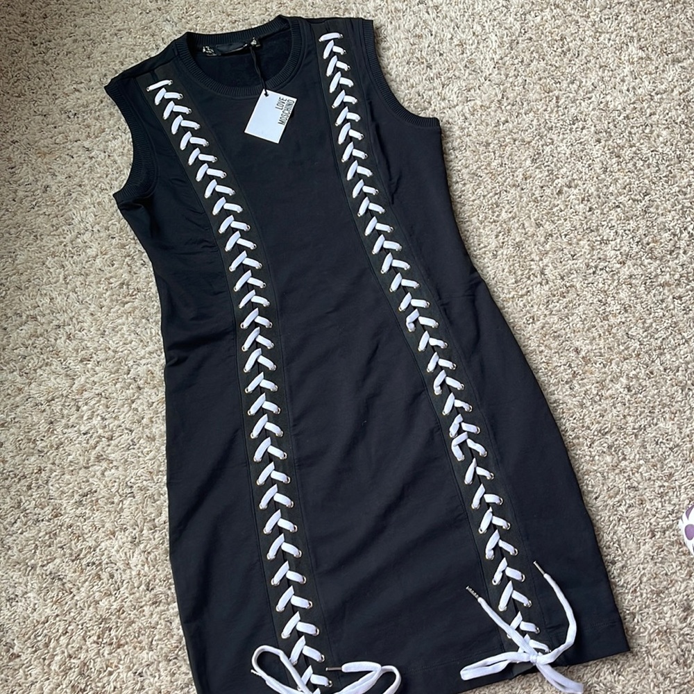 Mos chino net lace up dress
